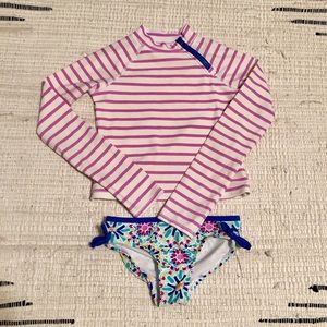 Lands End rash guard and swim bottom Girls Size 4
